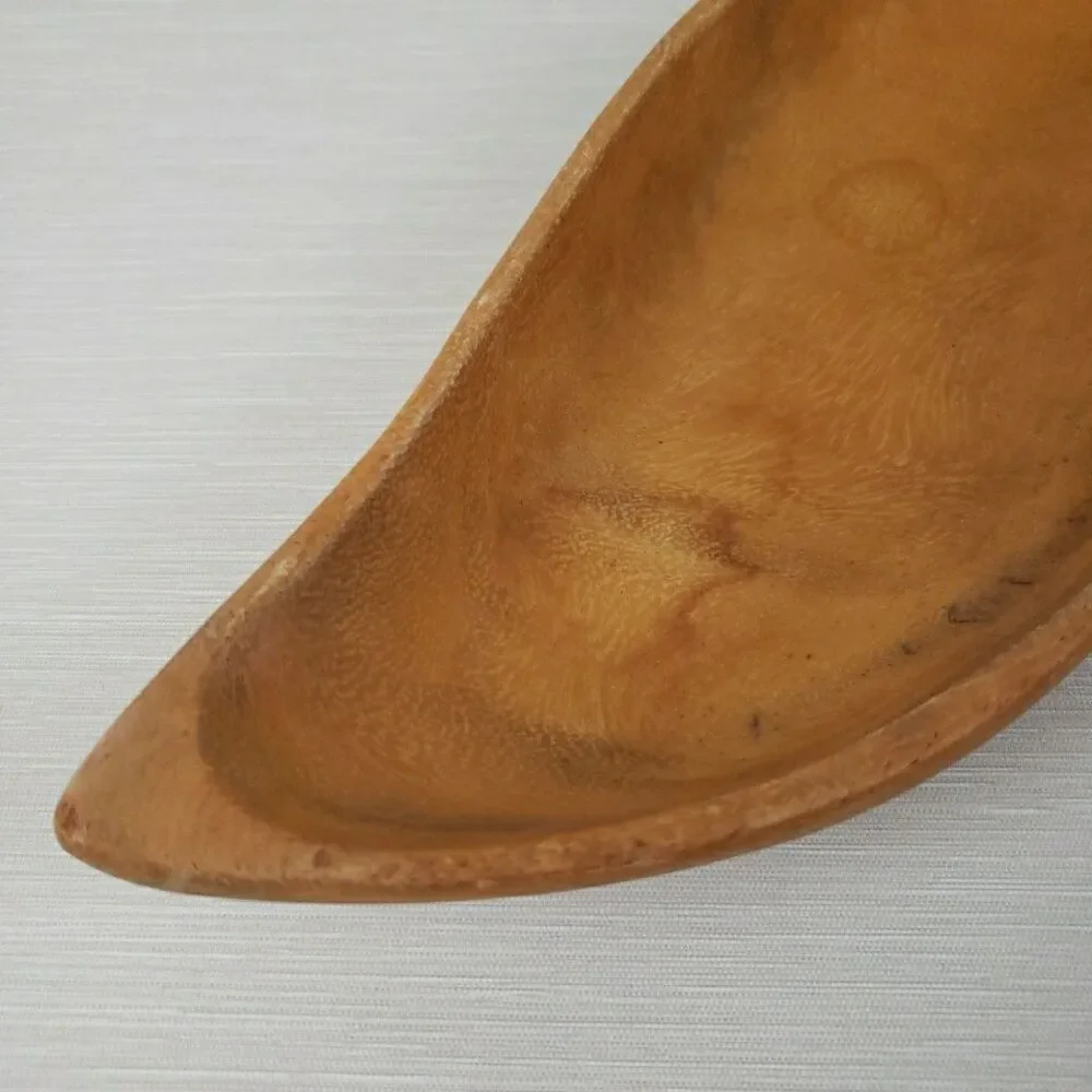 VTG Leilani Monkey Pod Wood Leaf Tray Hollywood Regency MCM Tiki Farmhouse